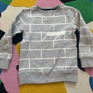 Acne Gray Sweatshirt with White Brick Pattern